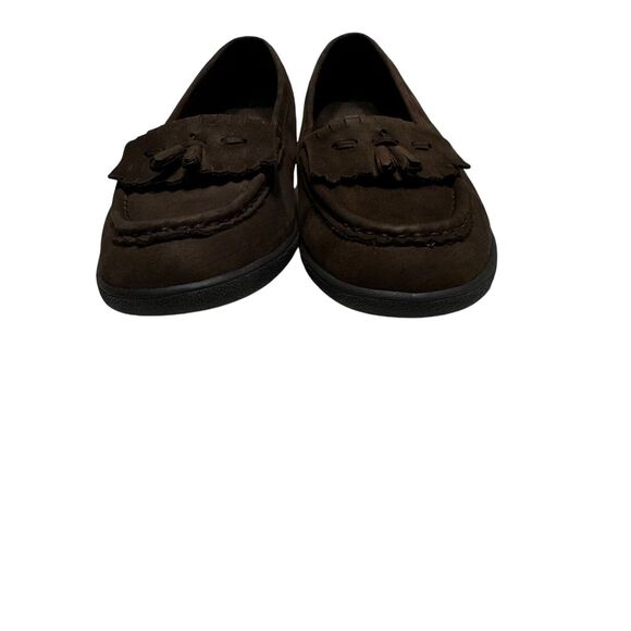 Eurosoft Brown Loafers Tassels Suede Leather Slip On Flats Comfort Mocs Size 7.5 - Picture 5 of 8